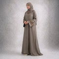 Mocha Grace – Earthy Brown Embroidered Abaya